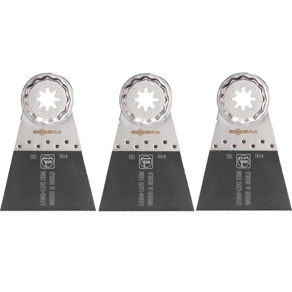 Fein E-Cut Long-Life Sägeblatt, 3 Stück (Aufnahme Starlock Plus, Grösse 65x50 mm, geschränkter Holzv