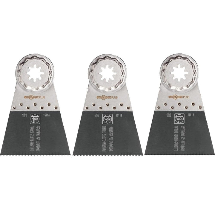 Fein E-Cut Long-Life Sägeblatt, 3 Stück (Aufnahme Starlock Plus, Grösse 65x50 mm, geschränkter Holzv