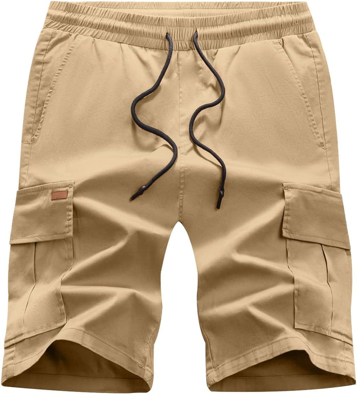 JMIERR Kurze Hosen Herren Baumwolle Cargo Shorts Herren Sommer Freizeithose mit Taschen S D Khaki, S