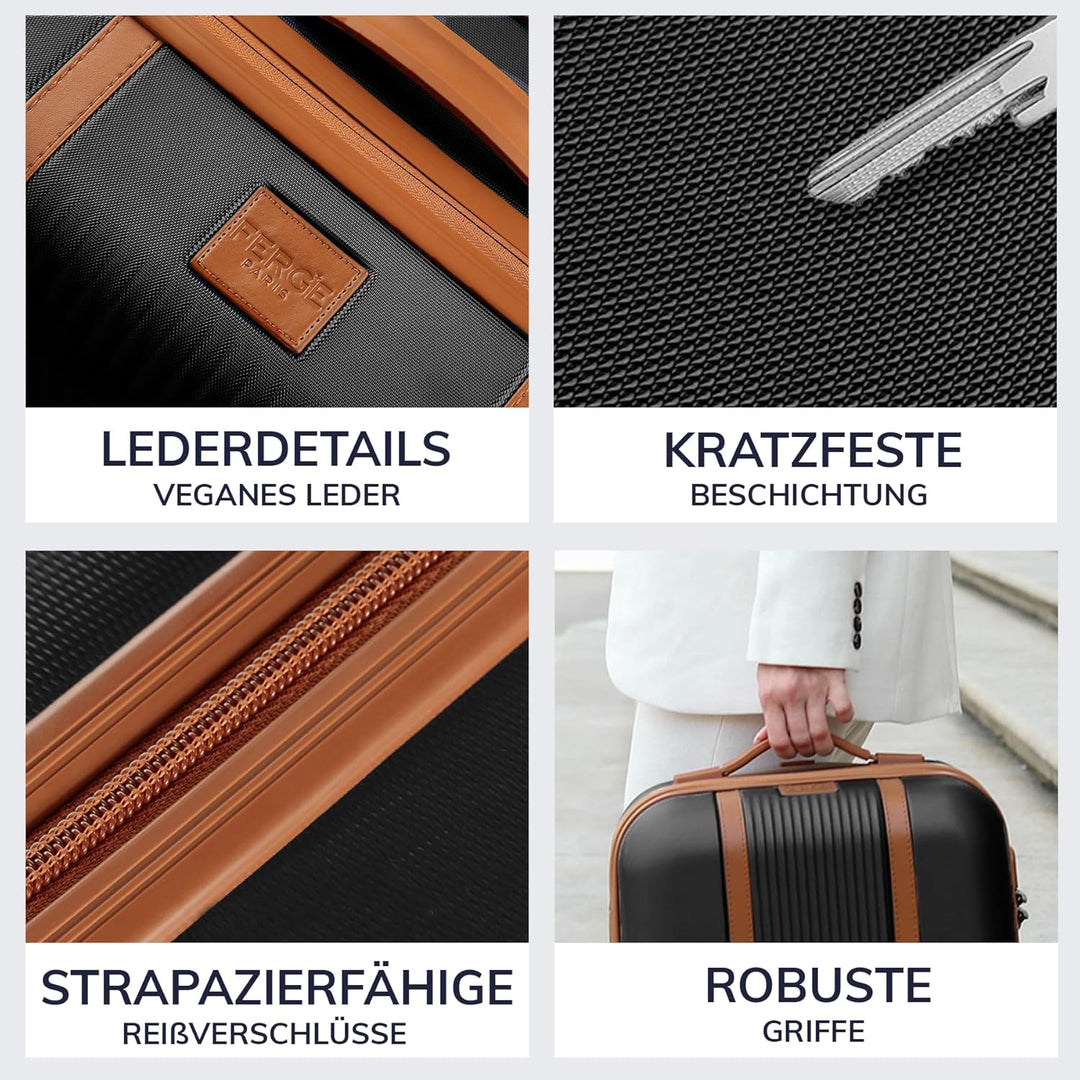 FERGÉ Kofferset 3 teilig Hartschale Milano Reisekoffer Trolley-Set (Handgepäck, L, XL) 3er Set Harts