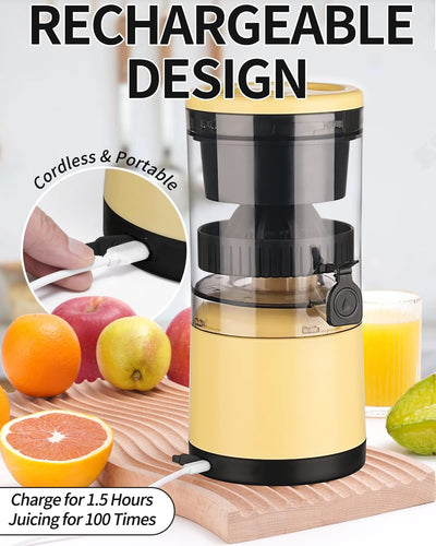 Zitronenpresse Elektrisch Organgenpresse Tragbare USB-Aufladung Juicer Entsafter für Orange, Zitrone