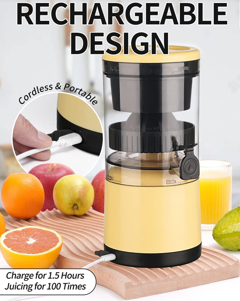 Zitronenpresse Elektrisch Organgenpresse Tragbare USB-Aufladung Juicer Entsafter für Orange, Zitrone