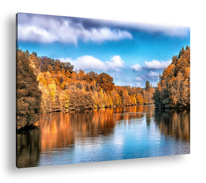 deyoli stiller See Format: 80x60 als Leinwand, Motiv fertig gerahmt auf Echtholzrahmen, Hochwertiger