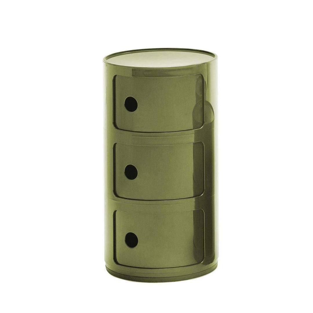 Componibili 3 Container, grün glänzend H 59cm Ø 32cm modern Grün/Glänzend, modern Grün/Glänzend
