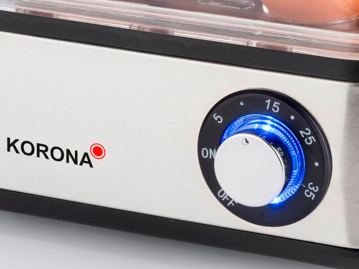 Korona 25303 Edelstahl Mini Dampfgarer und Eierkocher | Kleiner Dämpfer für Gemüse | Profi Kocher fü