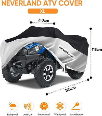 Quad ATV Abdeckplane, NEVERLAND Abdeckung Wasserdicht Quad Abdeckung für Quad Cover Winddichte Hagel