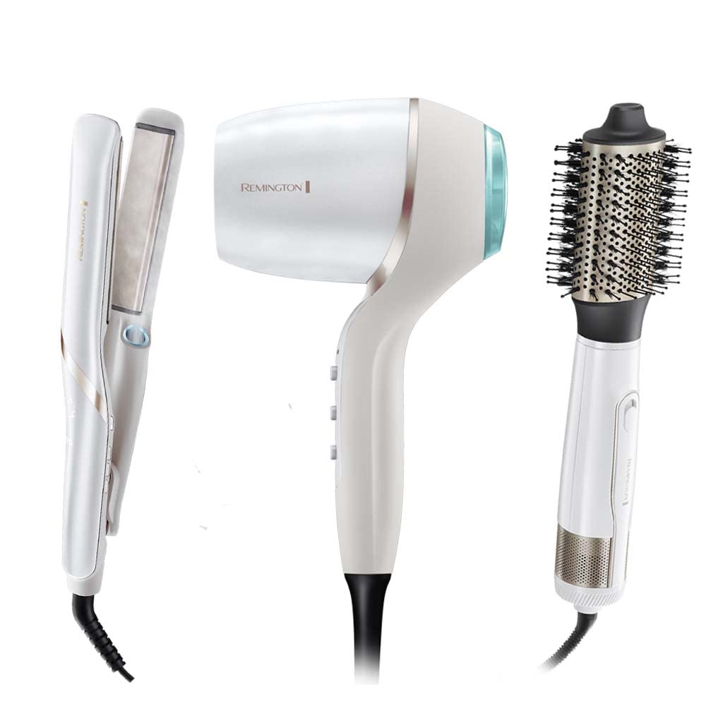 Remington Haarstyling Set Hydraluxe: Haartrockner + Haarglätter + Warmluftbürste, Styling Set Hydral