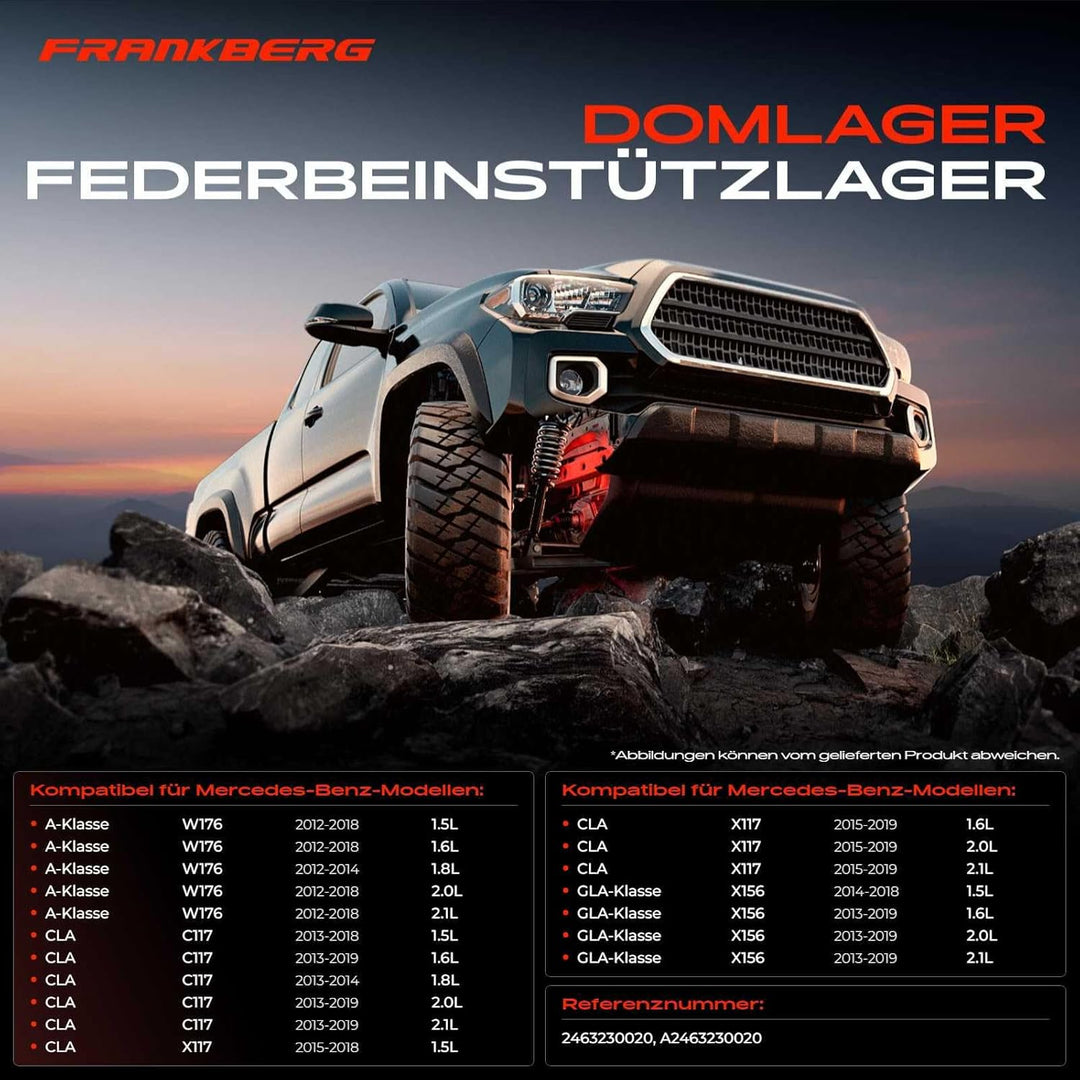 Frankberg Federbeinstützlager Vorderachse Kompatibel mit A-Klasse W176 B-Klasse W242 W246 CLA C117 X