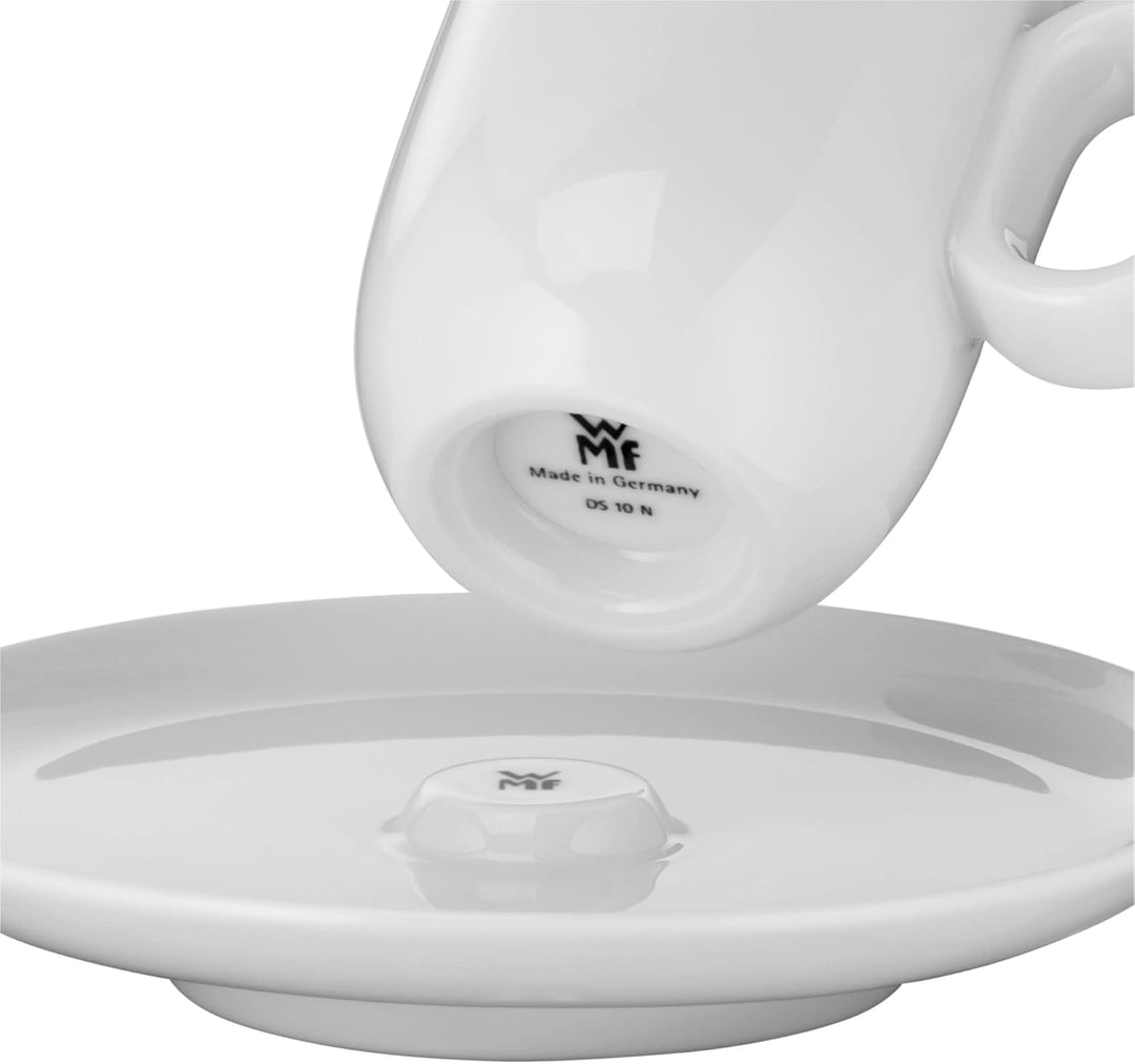 WMF Barista Tassen Set 4-teilig, 2 Kaffeetassen 60 ml mit 2 Untertassen für Espresso, Porzellan, Kaf