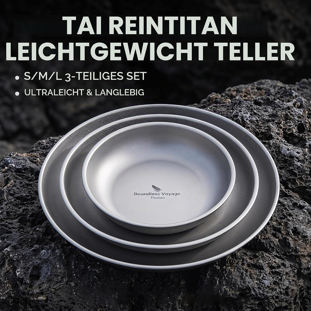 Boundless Voyage Ultraleicht Camping Titan Pan Geschirrplatte mit Tragetasche Outdoor Titan Geschirr