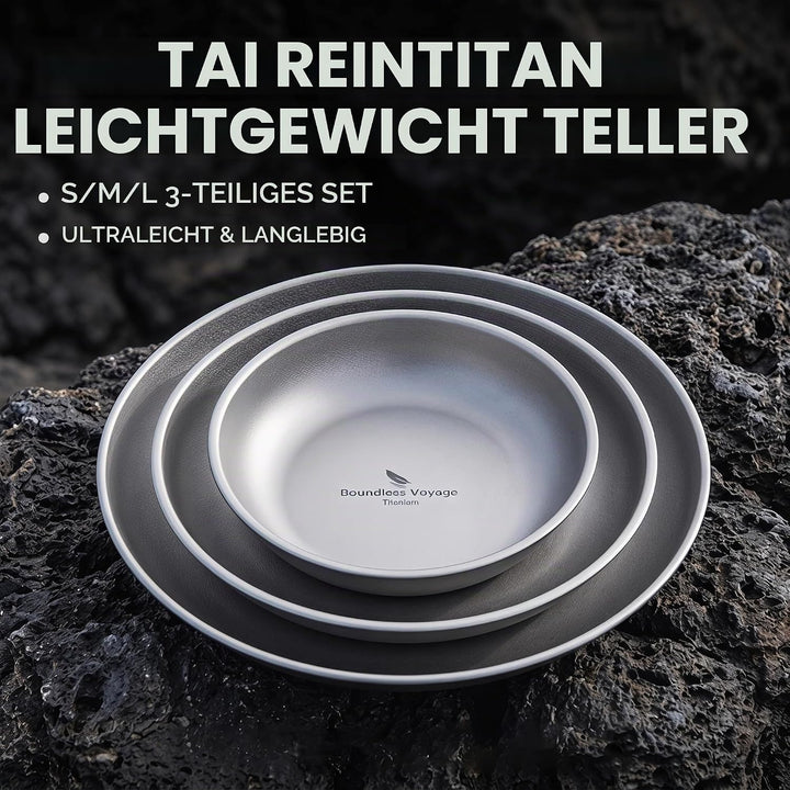 Boundless Voyage Ultraleicht Camping Titan Pan Geschirrplatte mit Tragetasche Outdoor Titan Geschirr