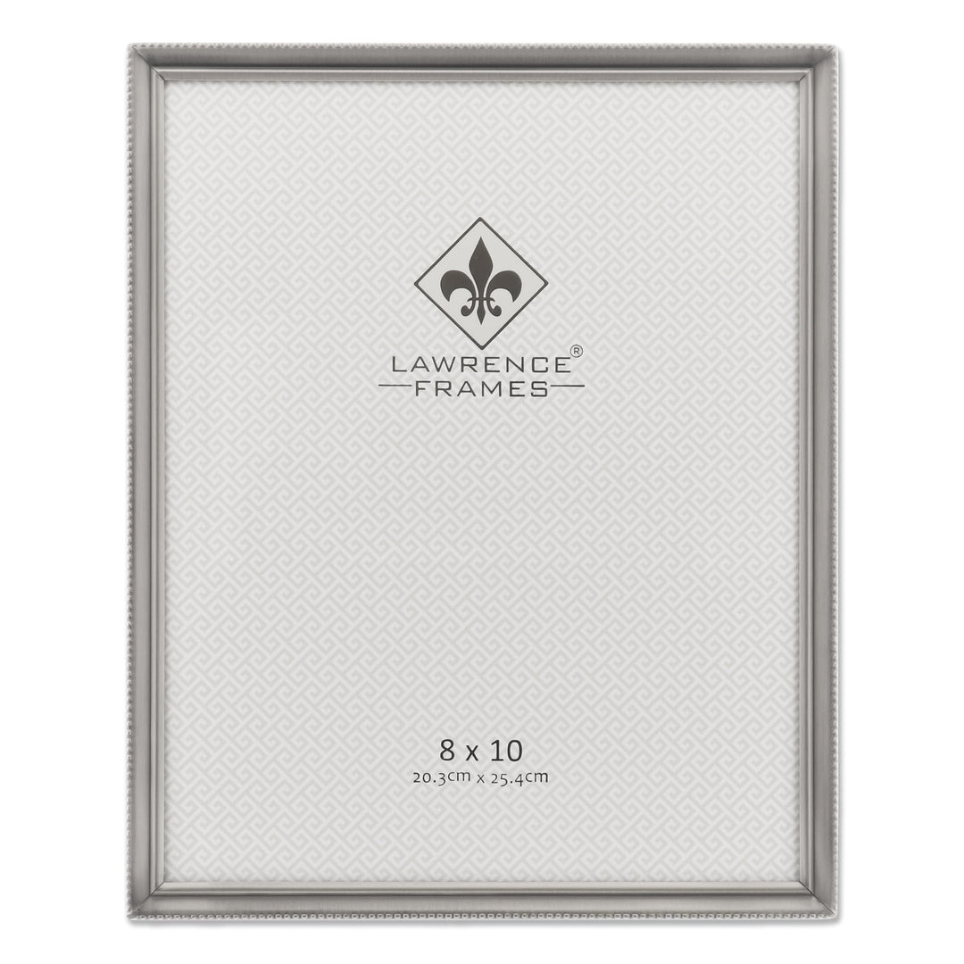 Lawrence Frames 11580 Bilderrahmen, Zinn, 20,3 x 25,4 cm, mit Perlenbordüre zinnfarben 8x10, zinnfar