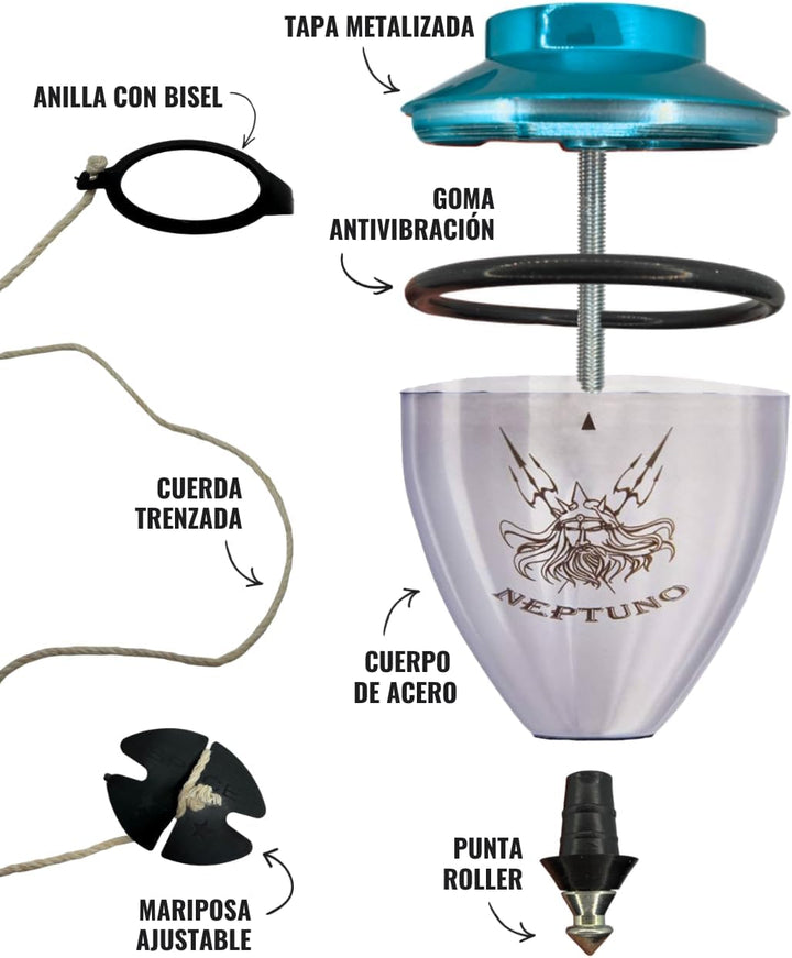 trompos space NRACUR Blau Gerardo Montero y Javi De María Neptuno Roller Seil Geschenk, Mediano