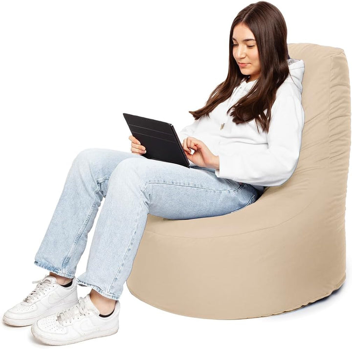 PATCH HOME Gamer Sessel Sitzsack inkl. Würfel Bean Bag Set Ø80cm, 30cm Sitzhöhe, 90cm Höhe + 35x35cm