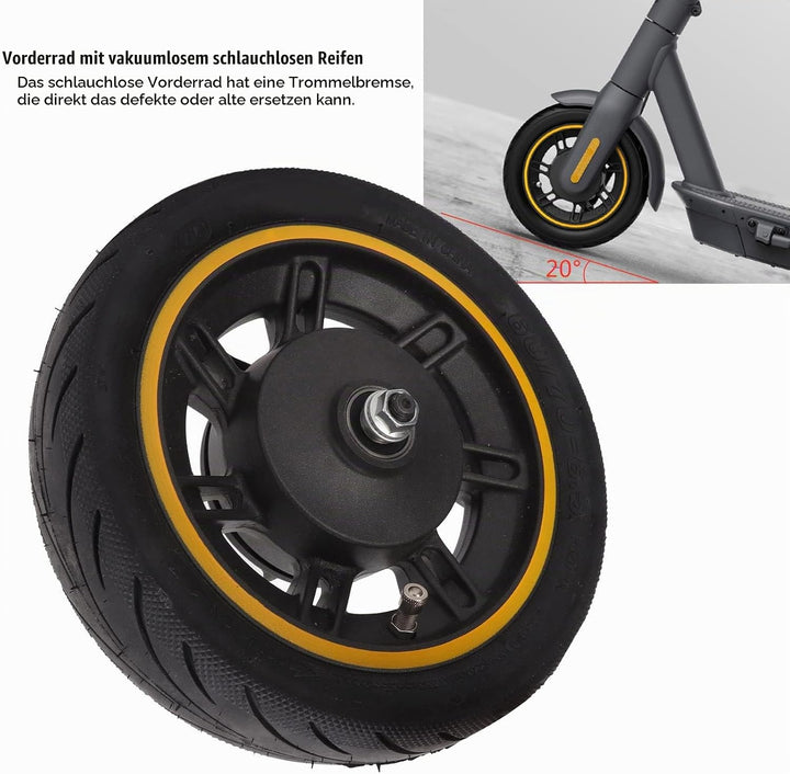 Tubeless Reifen Vorderrad, 10 Zoll 60/70-6,5 Scooter Vorderrad mit Vakuum Tubeless Reifenersatz Komp
