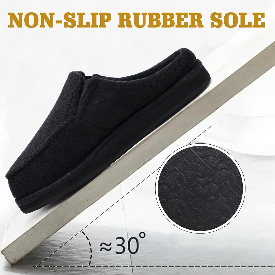 ONCAI Hausschuhe Herren Komfort Pantoffeln Plüsch Streifen Hüttenschuhe Wärme Cord Flauschig Slipper