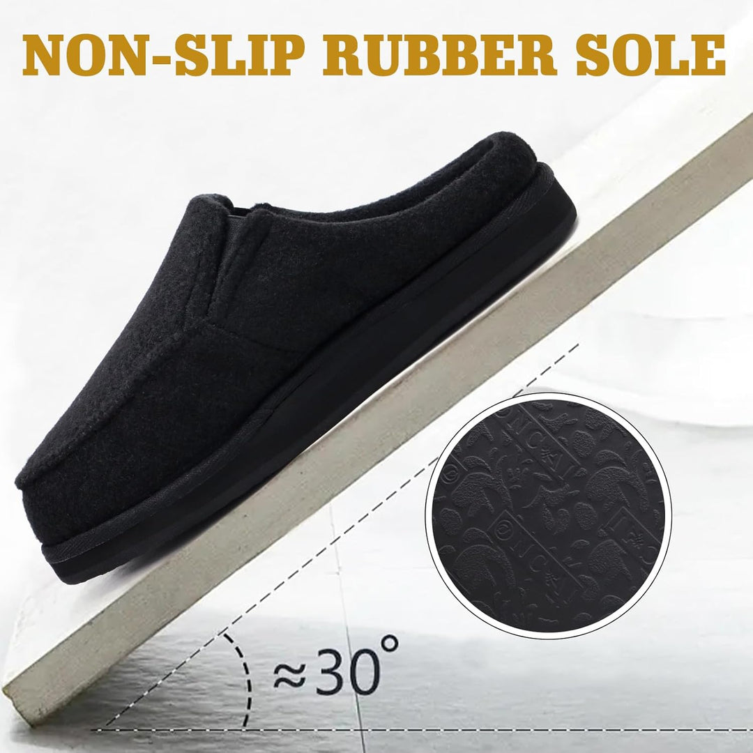 ONCAI Hausschuhe Herren Komfort Pantoffeln Plüsch Streifen Hüttenschuhe Wärme Cord Flauschig Slipper