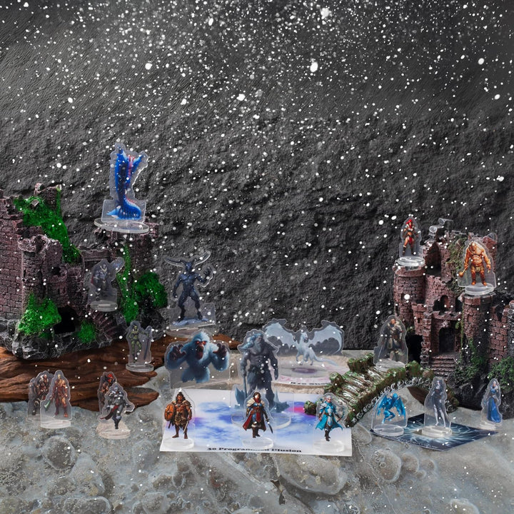 DND Miniatures Bulk Arktisches Thema Dungeons and Dragons Starter Set 2D Figuren D&D 5E Terrain Mini