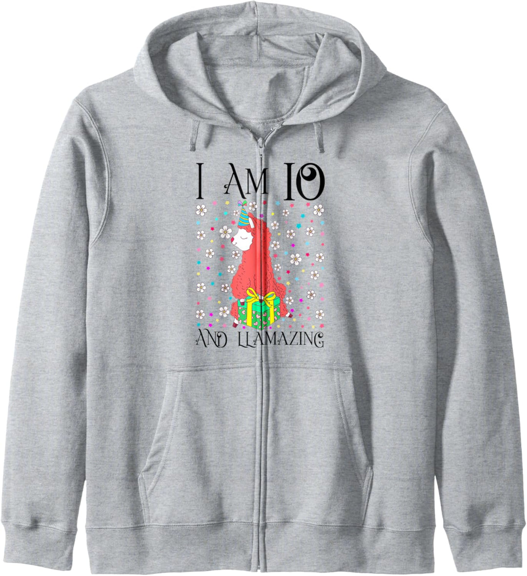 Kids I am 10 and LLamazing 10th Llama Birthday Party Gift Kapuzenjacke