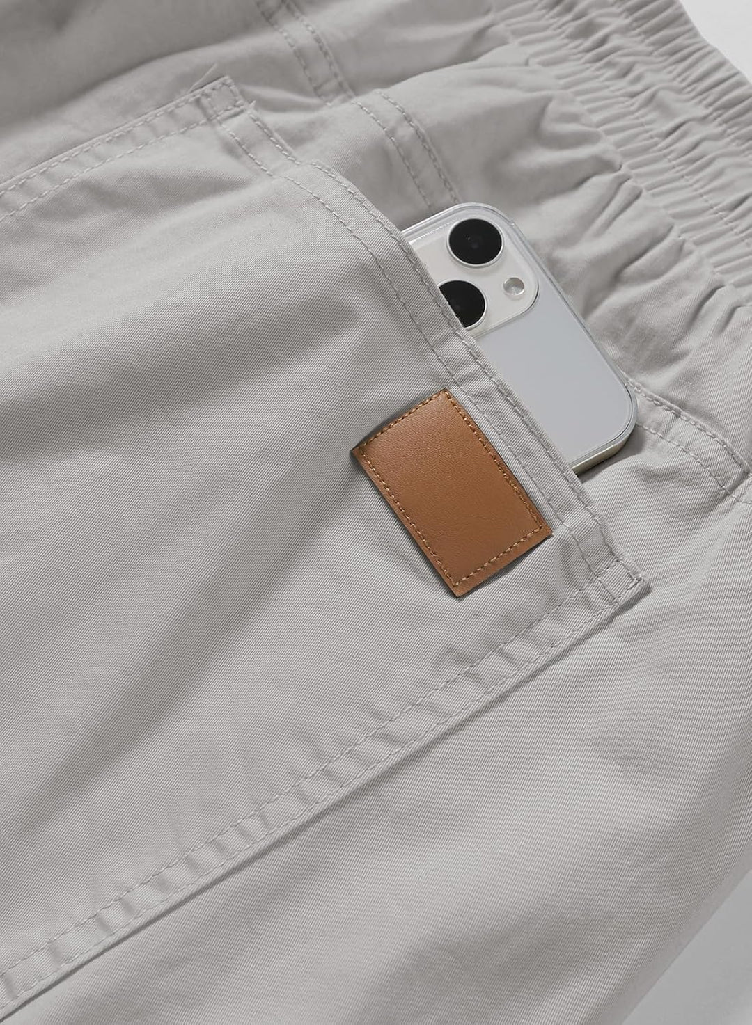 JMIERR Kurze Hosen Herren Shorts Herren Sommer Chino Baumwolle Elastische Taille mit Taschen S D Gra