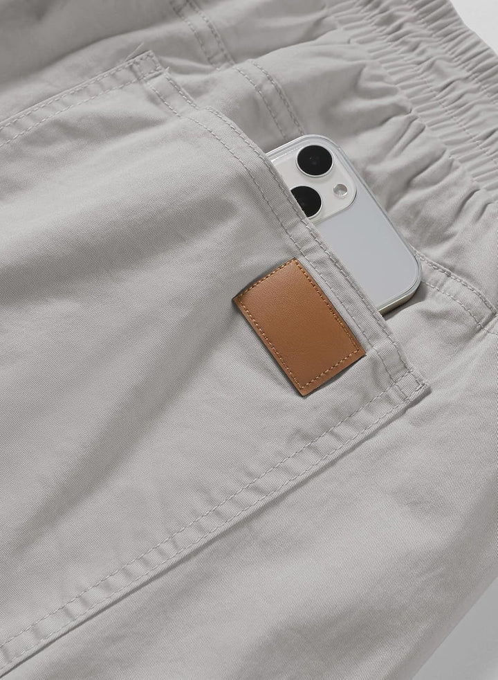 JMIERR Kurze Hosen Herren Shorts Herren Sommer Chino Baumwolle Elastische Taille mit Taschen S D Gra