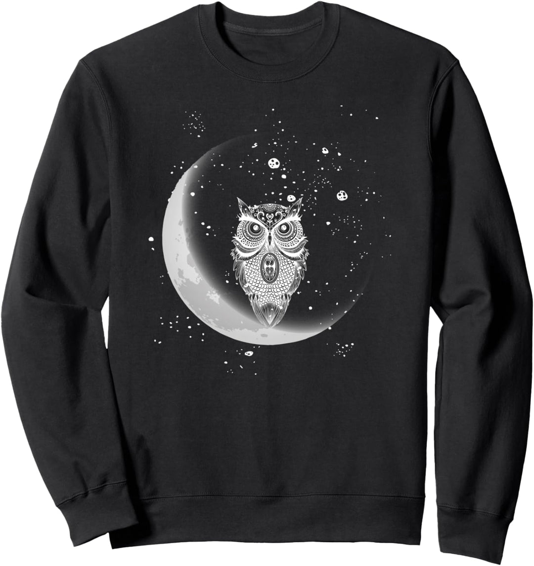 Eulen Nachteulen Eule Bei Nacht Auf Mond Bei Nachthimmel Sweatshirt