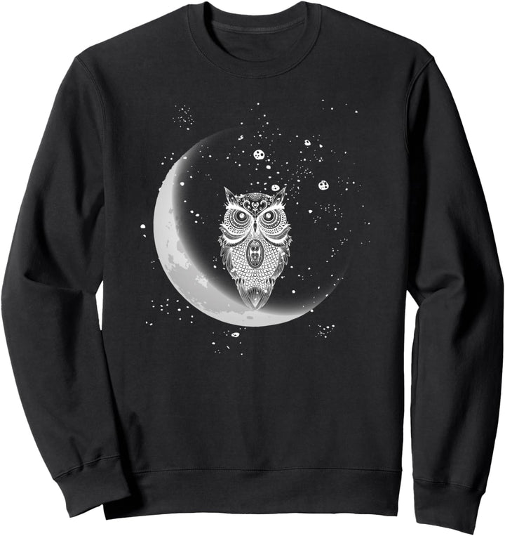 Eulen Nachteulen Eule Bei Nacht Auf Mond Bei Nachthimmel Sweatshirt