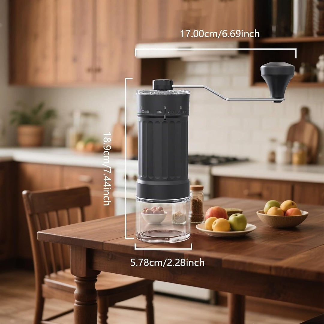 Manuelle Kaffeemühle, 30 g Kapazität, Kaffeebohnen-Handmühle mit 40 einstellbaren Einstellungen für