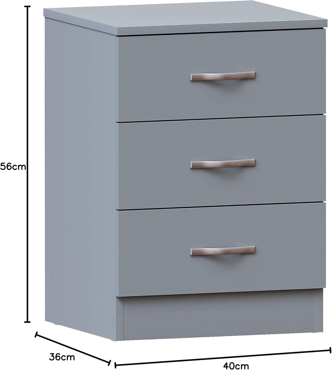 Vida Designs Kommode, Metall, Grau, H 56cm x W 40cm x D 36cm, Grau