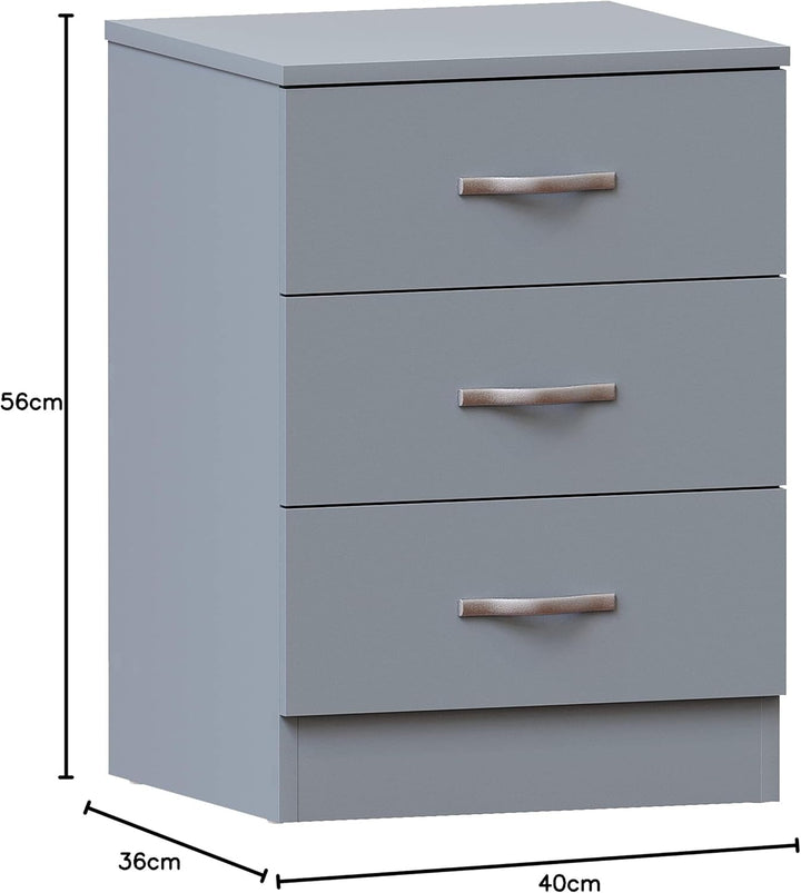 Vida Designs Kommode, Metall, Grau, H 56cm x W 40cm x D 36cm, Grau