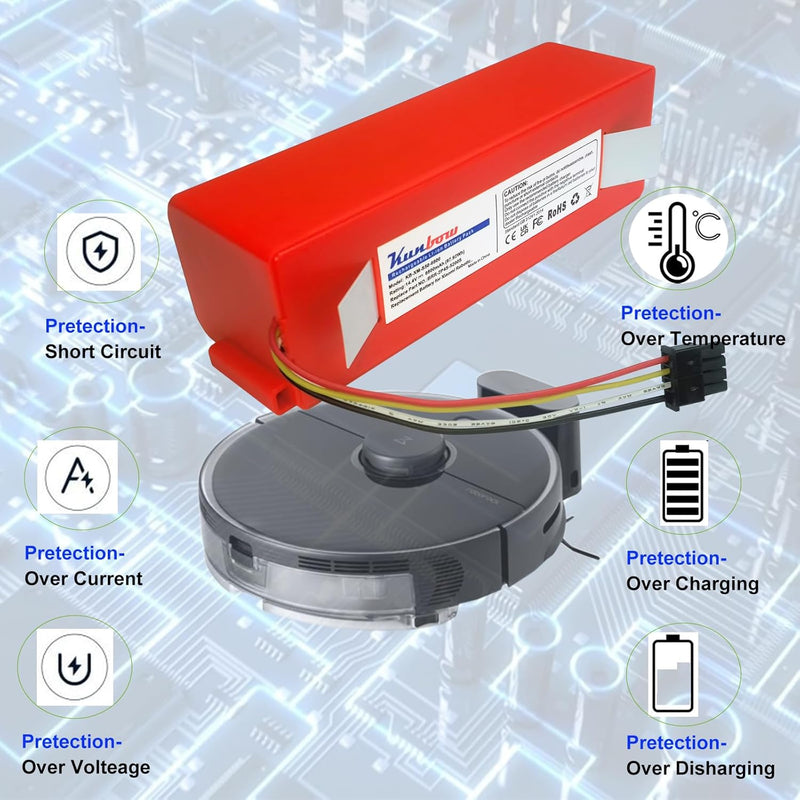 Kunbow 6800mAh Li-ion akku, Ersatzakku für Xiaomi Mi Roboter, Mijia 1. und 2. Generation, Mijia Robo