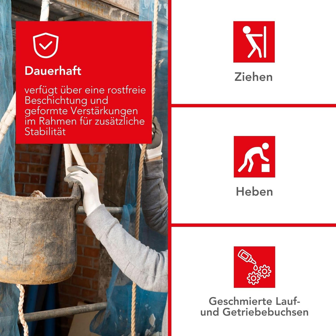 Toolland - Handseilwinde bis 250 kg (WHW250) Schwarz, Schwarz