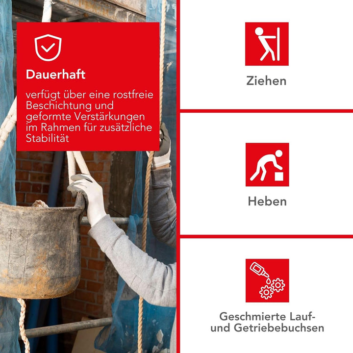 Toolland - Handseilwinde bis 250 kg (WHW250) Schwarz, Schwarz
