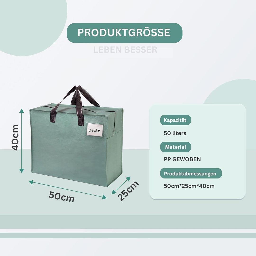 VENO 4 Stück Aufbewahrungstasche und geeignet für Umzug, Aufbewahrungsboxen, Kleideraufbewahrung, Un