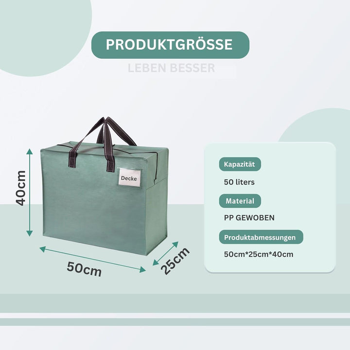 VENO 4 Stück Aufbewahrungstasche und geeignet für Umzug, Aufbewahrungsboxen, Kleideraufbewahrung, Un
