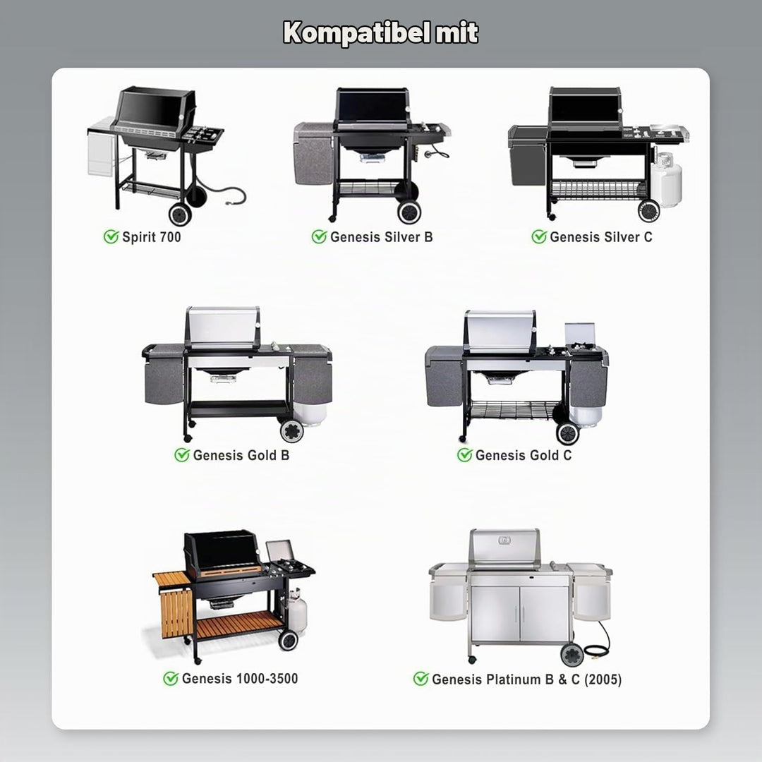Onlyfire 44 X 30 CM Edelstahl Grillrost für Weber Spirit E310 E320 S310 S320, BBQ Grill Ersatz Eckig