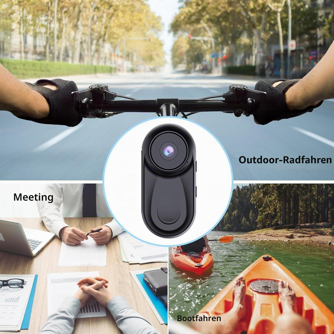 Zeerkeer Magnetische Mini Körperkamera, 64GB TF-Karte, 120°-Weitwinkel, 1080P Action Kamera mit 360°