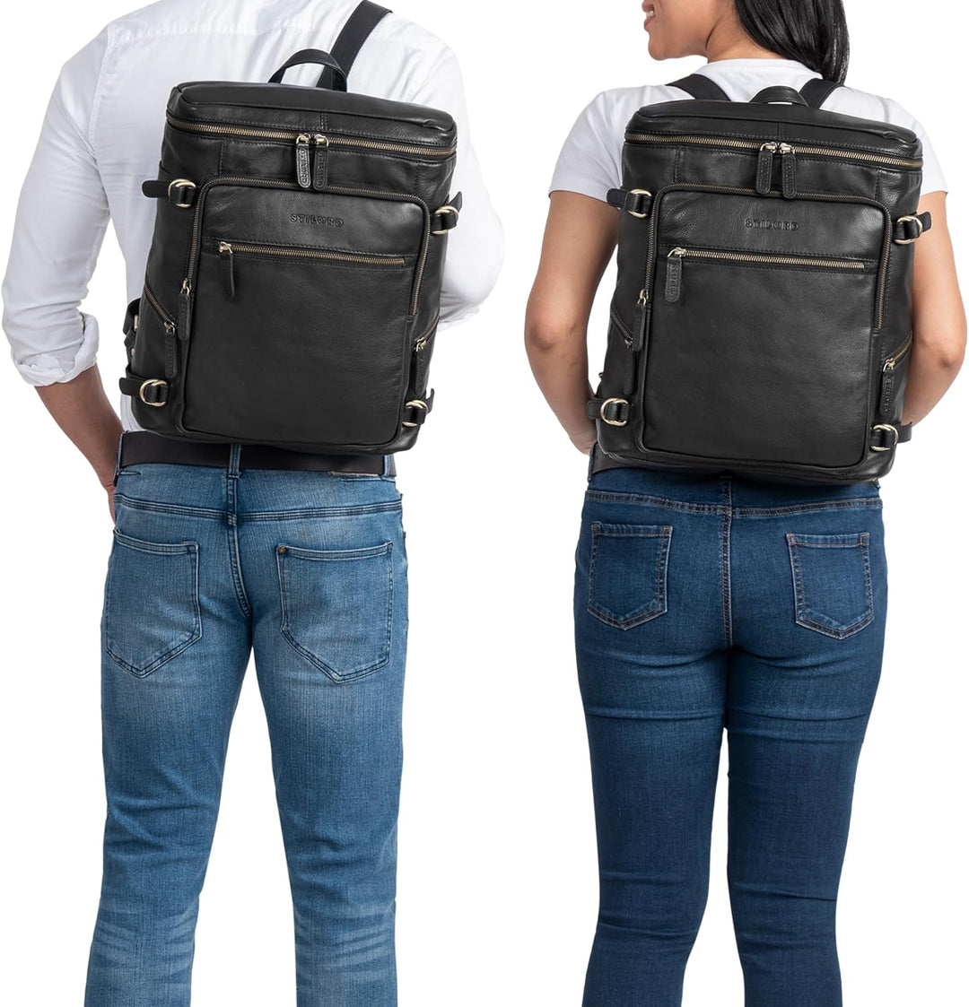 STILORD 'Alvar' Businessrucksack Herren Leder mit Laptop-Fach bis 15,6' Studenten-Rucksack Laptopruc