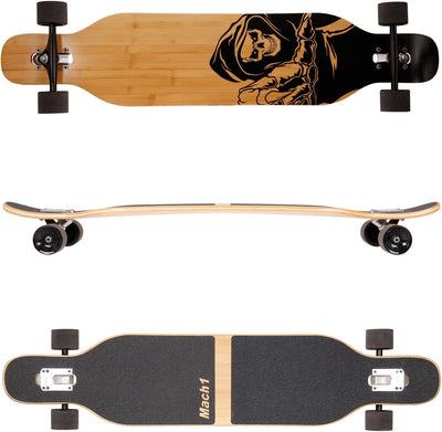 FunTomia Longboard mit 3 Flex Stufen Drop Through Cruiser Komplettboard Mach1 Speed Kugellager T-Too