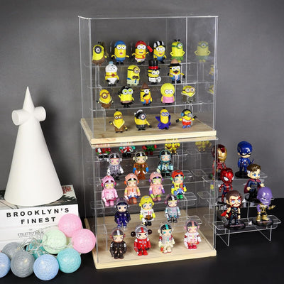 Nynelly 4 Ebenen Vitrine aus transparentem Acryl, Funko Pop Präsentationsbox, Vitrine Staubschutz fü