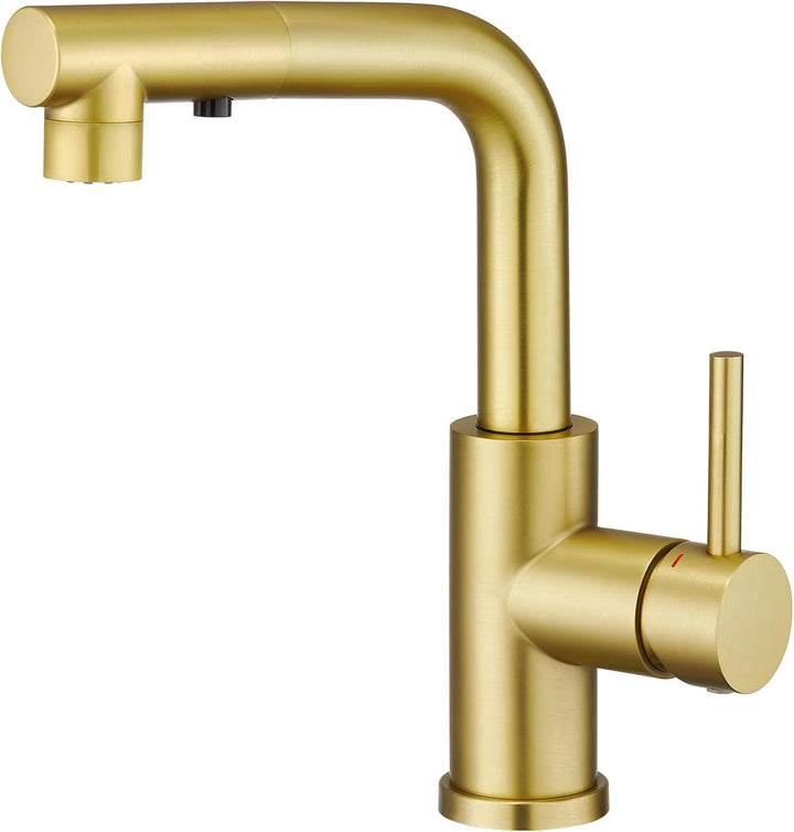 CREA Wasserhahn Küche mit 3 Funktionen Brause, Küchenarmatur mit Ausziehbarem Brause, 360° Drehbar M