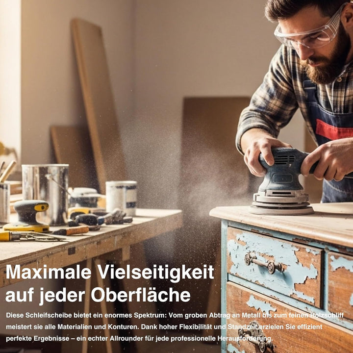 Keramik Schleifscheiben 150mm Klett 15-Loch Nass, 50x Körnung 180 | Perfektes Schleifpapier für den