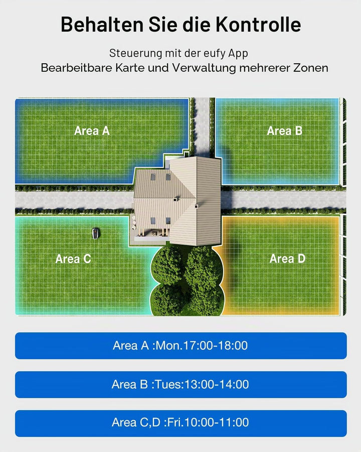 ECOVACS GOAT O600 RTK Mähroboter, RTK & AI-Kamera-Navigation, 45% Steigung, 100m²/h, IPX6, App-Steue