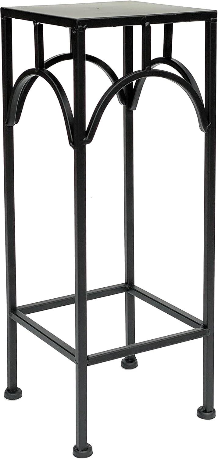 DanDiBo Blumenhocker Metall Schwarz Eckig 50 cm Blumenständer 96132 S Beistelltisch Blumensäule Mode