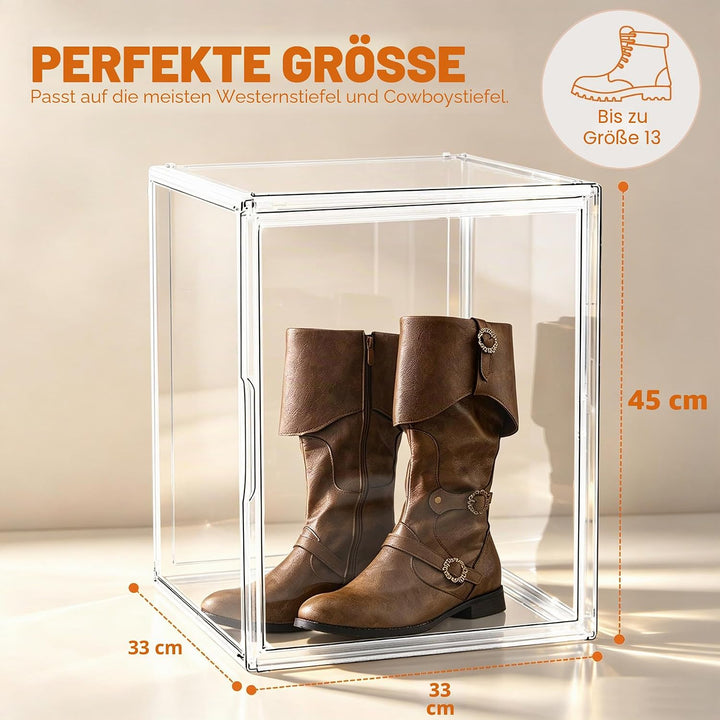 Schuhaufbewahrungsbox, XXX-Grosse Extra grosse Acryl Display Case Transparente Sneaker Schuh Organiz