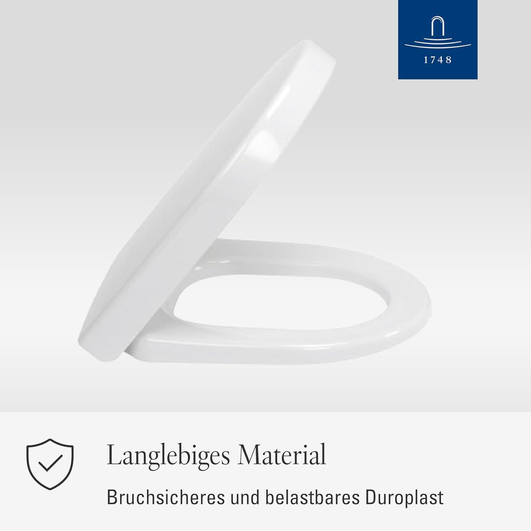 Villeroy & Boch WC-Sitz Architectura Compact - Toilettendeckel Weiss glänzend aus robustem Duroplast