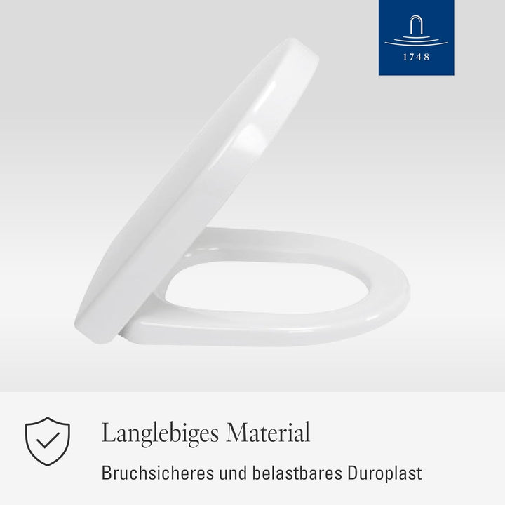 Villeroy & Boch WC-Sitz Architectura Compact - Toilettendeckel Weiss glänzend aus robustem Duroplast