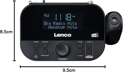 Lenco CR-615 DAB+ Projektionswecker - Digitales Uhrenradio mit DAB+ und PLL FM - 30 Senderspeicher -