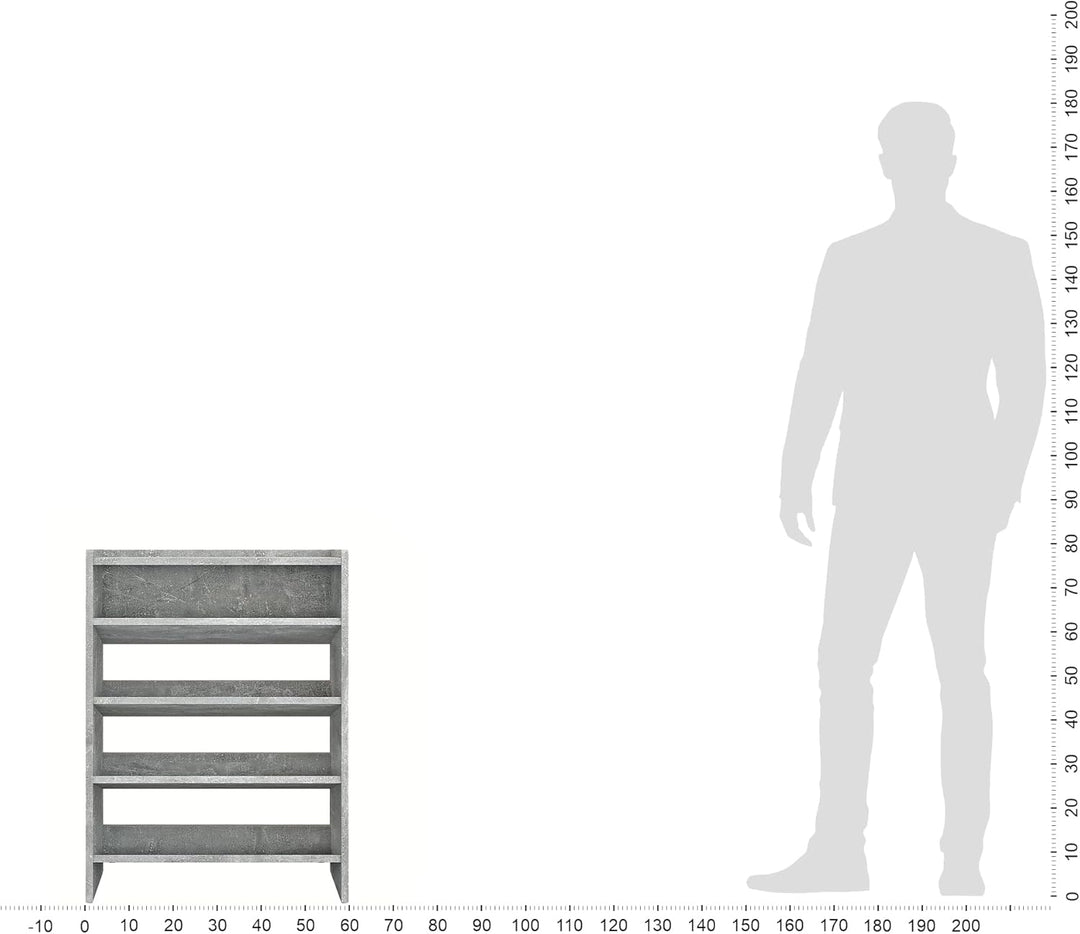 KOMTO Schuhregal Schmal - Schuhablage Flur mit 4 Ebenen Offener Schuhschrank Schuh Organizer Platzsp