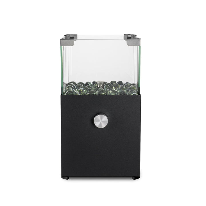 tepro Tischgasfeuerstelle Vulena, eckig, Edelstahl-Brenner 0,9 kW, integrierter Glas-Windschutz, mit